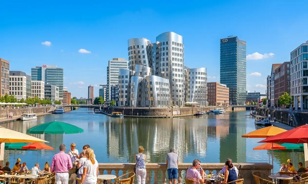 Düsseldorf — Medienhafen and Rhine Tower
